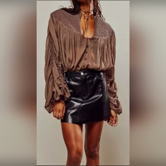 Free People FP Ballet School Pullover Brown L - Picture 2 of 9